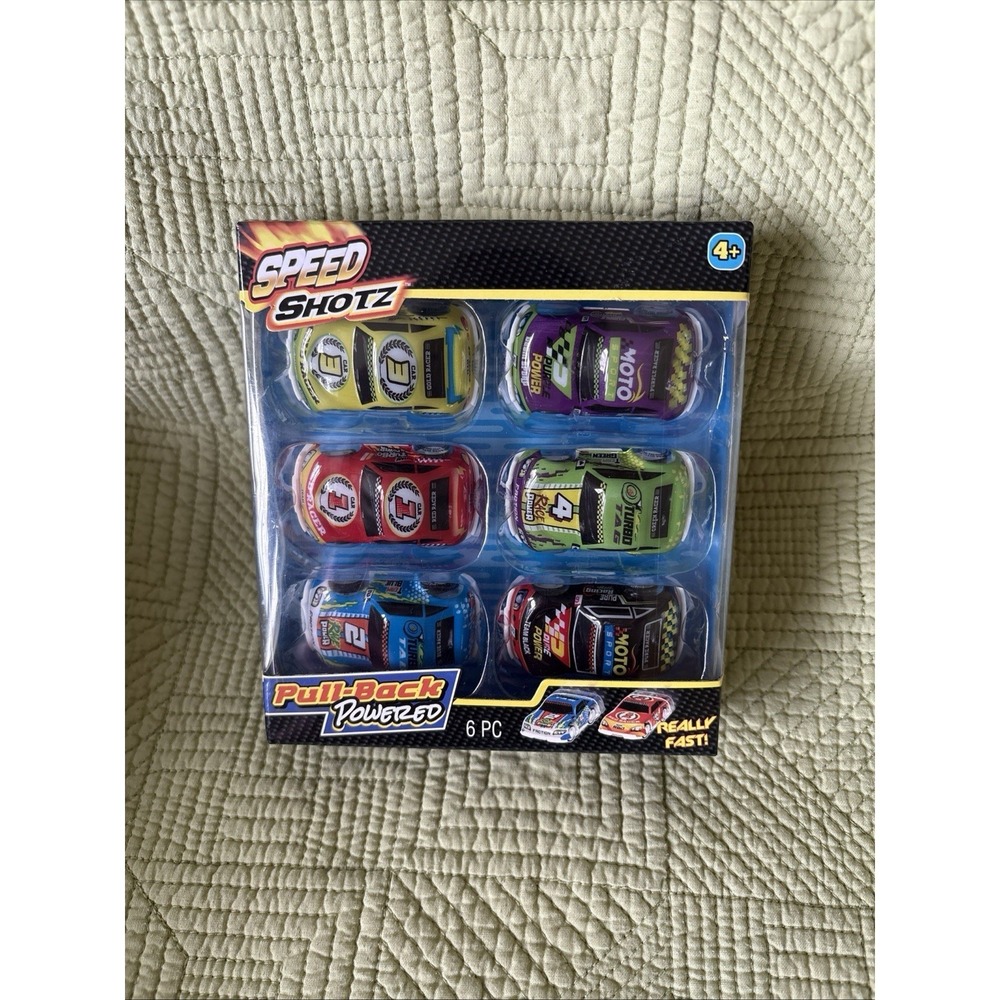 SPEED SHOTZ Mini PULL-BACK POWERED RACERS Set Of 6